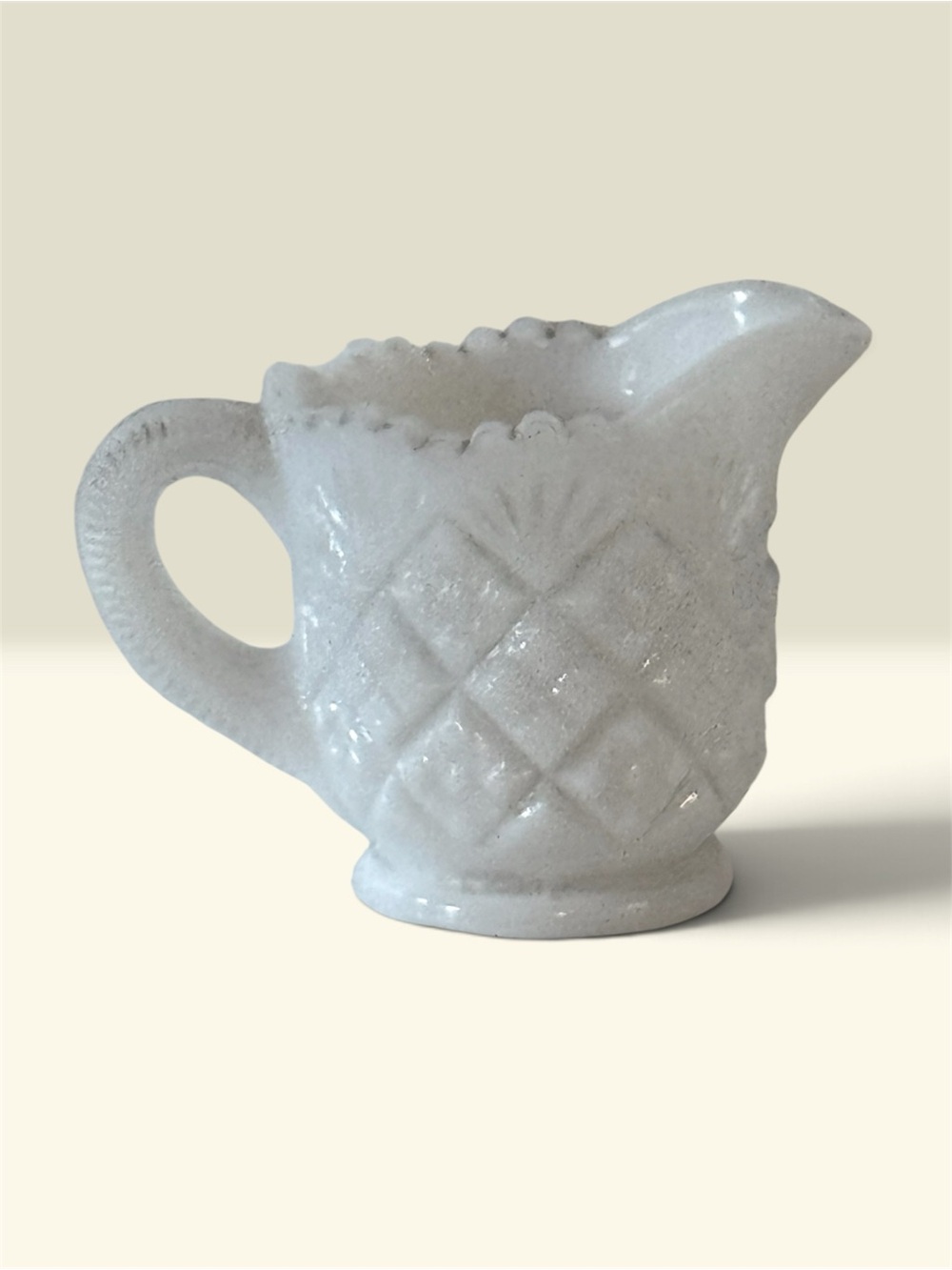 Vintage White Milk Glass mini Thumbelina Creamer